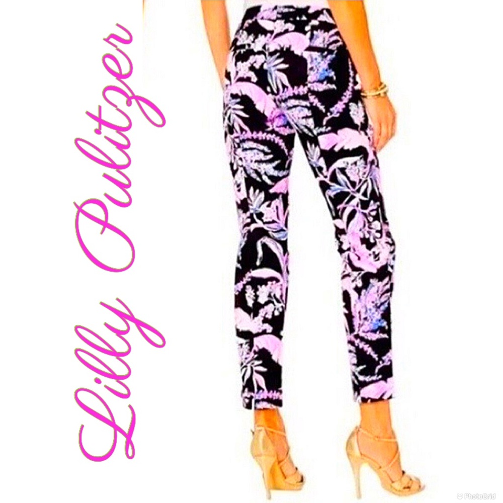 🌸Lilly Pulitzer Kelly Ankle Skinny Pants  in Onyx Wild Within • 16